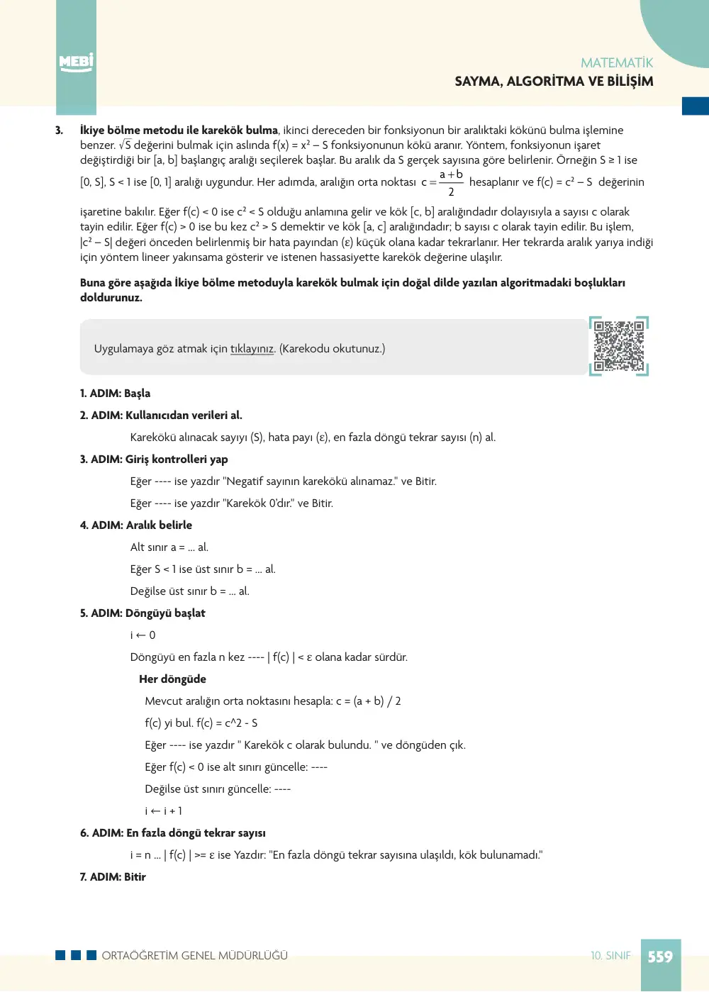 10. Sınıf Matematik Bireysel Öğrenme Etkinlikleri (2026-2027) sayfa 557