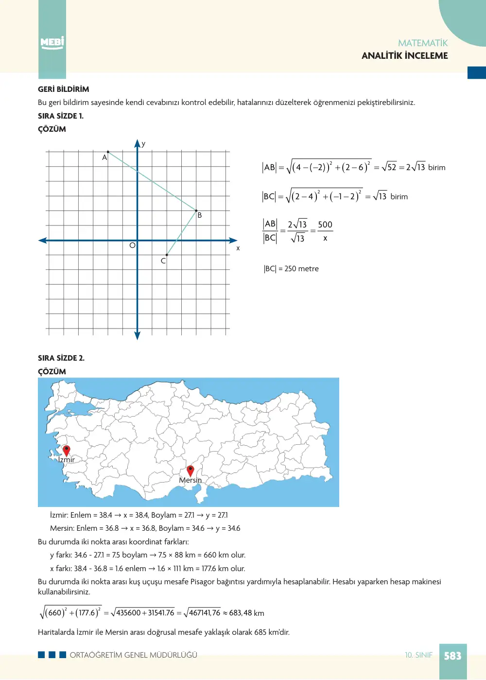 10. Sınıf Matematik Bireysel Öğrenme Etkinlikleri (2026-2027) sayfa 581