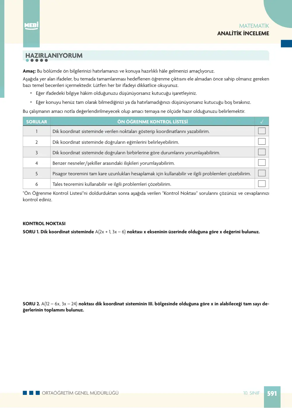 10. Sınıf Matematik Bireysel Öğrenme Etkinlikleri (2026-2027) sayfa 589