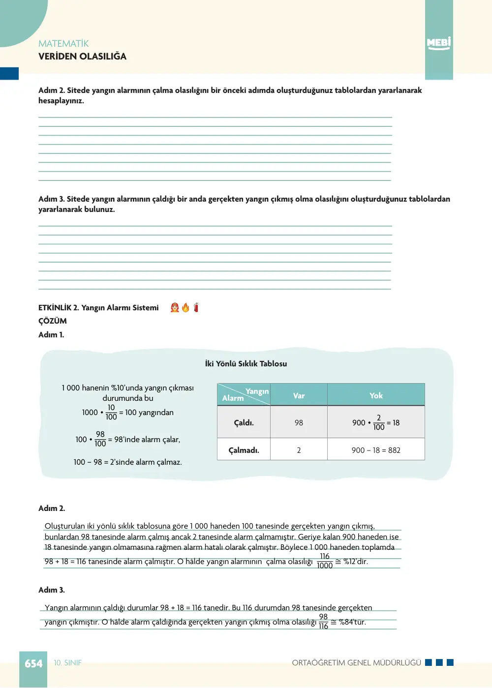 10. Sınıf Matematik Bireysel Öğrenme Etkinlikleri (2026-2027) sayfa 652