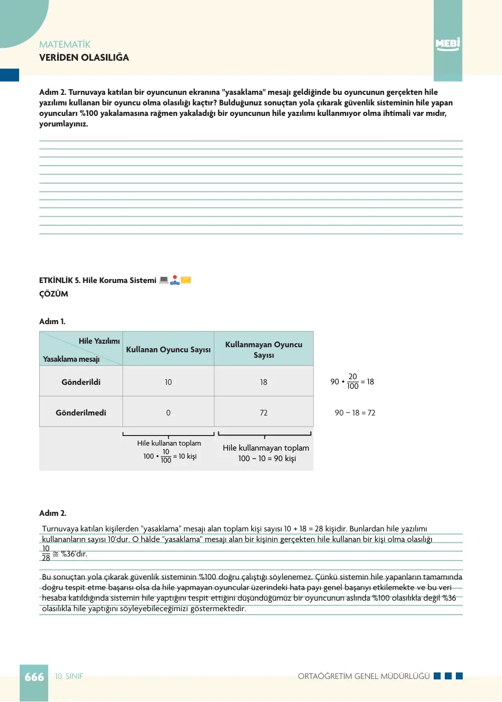 10. Sınıf Matematik Bireysel Öğrenme Etkinlikleri (2026-2027) sayfa 664