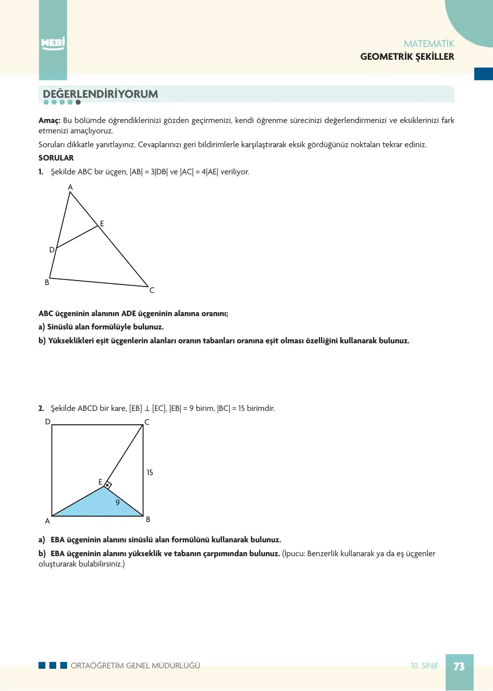 10. Sınıf Matematik Bireysel Öğrenme Etkinlikleri (2026-2027) sayfa 71