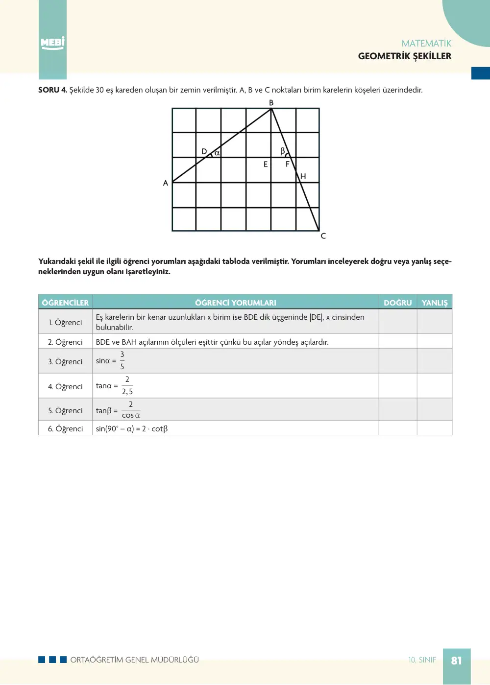 10. Sınıf Matematik Bireysel Öğrenme Etkinlikleri (2026-2027) sayfa 79