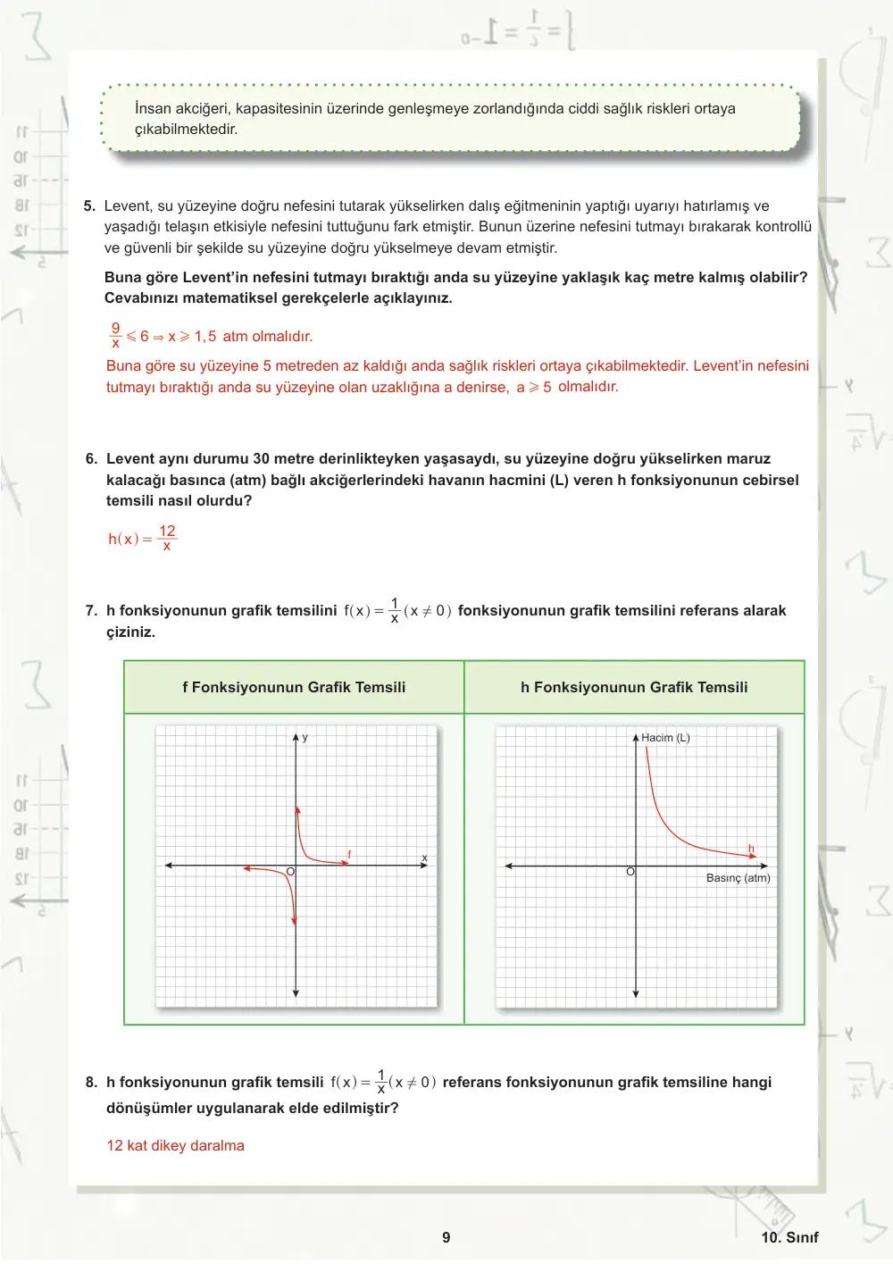 10. Sınıf Matematik Öğrenme Etkinlikleri Seti 1 (2025-2026) cevap anahtarı sayfa 10