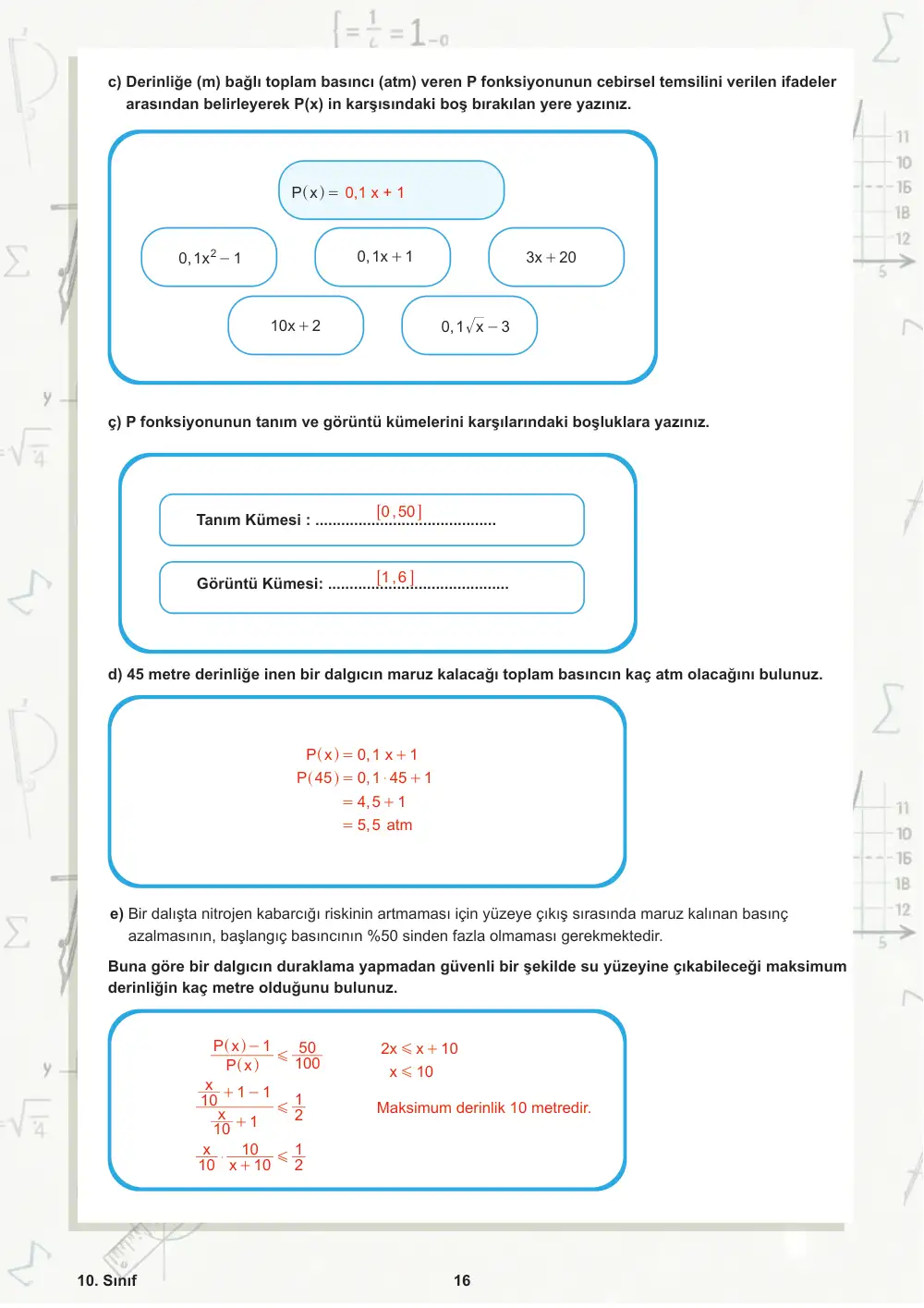 10. Sınıf Matematik Öğrenme Etkinlikleri Seti 1 (2025-2026) cevap anahtarı sayfa 17