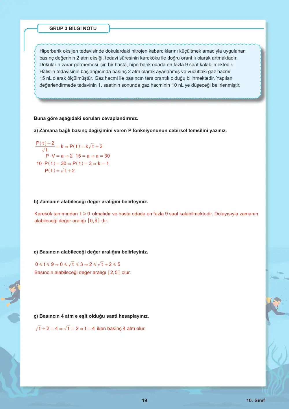 10. Sınıf Matematik Öğrenme Etkinlikleri Seti 1 (2025-2026) cevap anahtarı sayfa 20