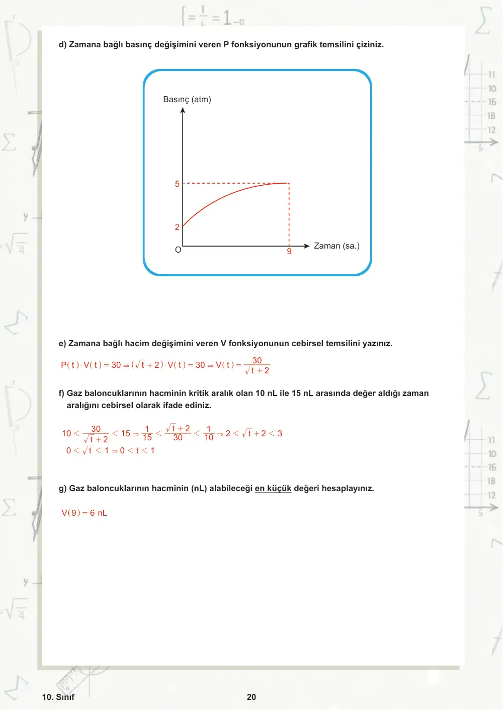 10. Sınıf Matematik Öğrenme Etkinlikleri Seti 1 (2025-2026) cevap anahtarı sayfa 21