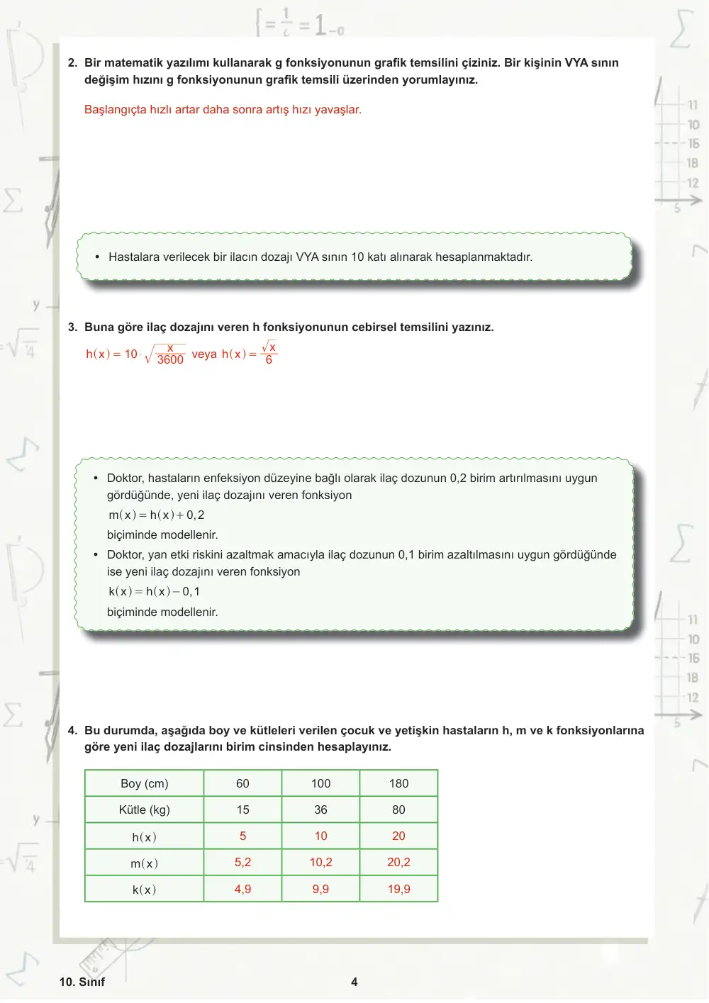 10. Sınıf Matematik Öğrenme Etkinlikleri Seti 1 (2025-2026) cevap anahtarı sayfa 5