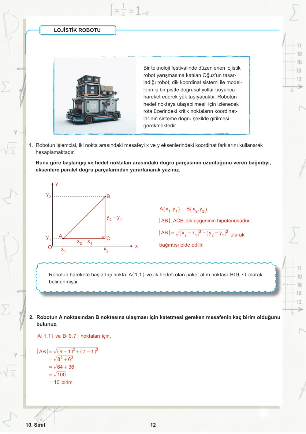 10. Sınıf Matematik Öğrenme Etkinlikleri Seti 2 (2025-2026) cevap anahtarı sayfa 13
