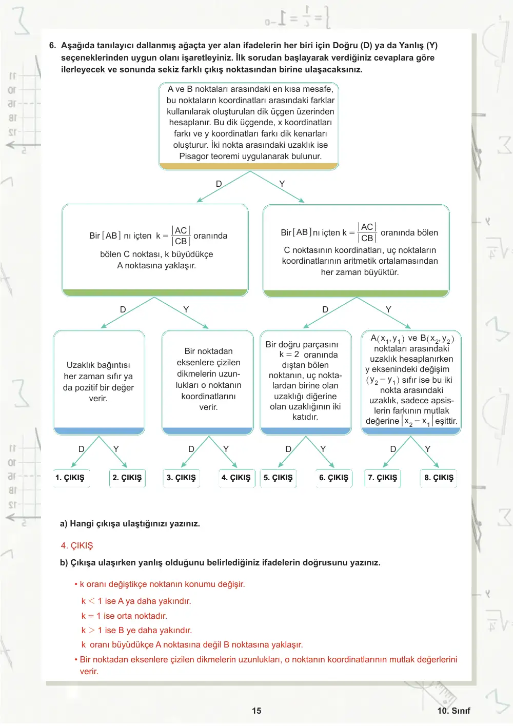 10. Sınıf Matematik Öğrenme Etkinlikleri Seti 2 (2025-2026) cevap anahtarı sayfa 16