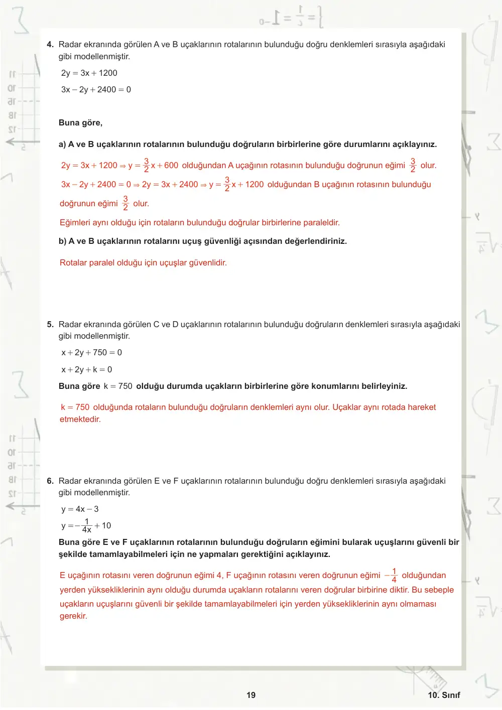 10. Sınıf Matematik Öğrenme Etkinlikleri Seti 2 (2025-2026) cevap anahtarı sayfa 20