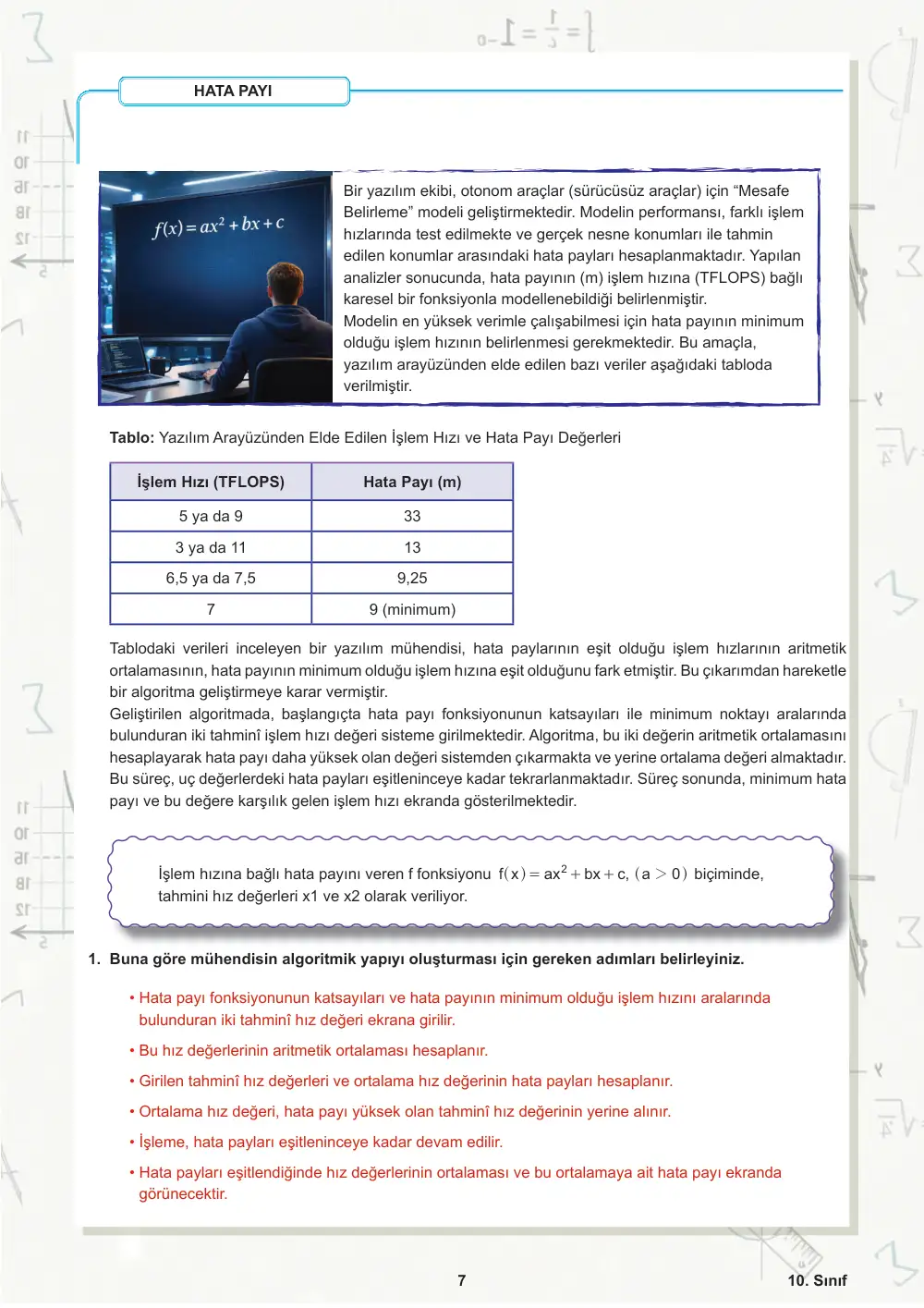 10. Sınıf Matematik Öğrenme Etkinlikleri Seti 2 (2025-2026) cevap anahtarı sayfa 8