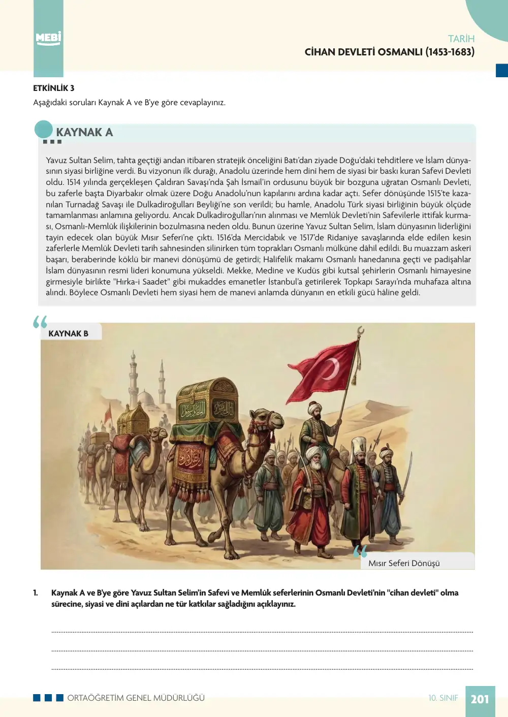 10. Sınıf Tarih Bireysel Öğrenme Etkinlikleri (2026-2027) sayfa 199