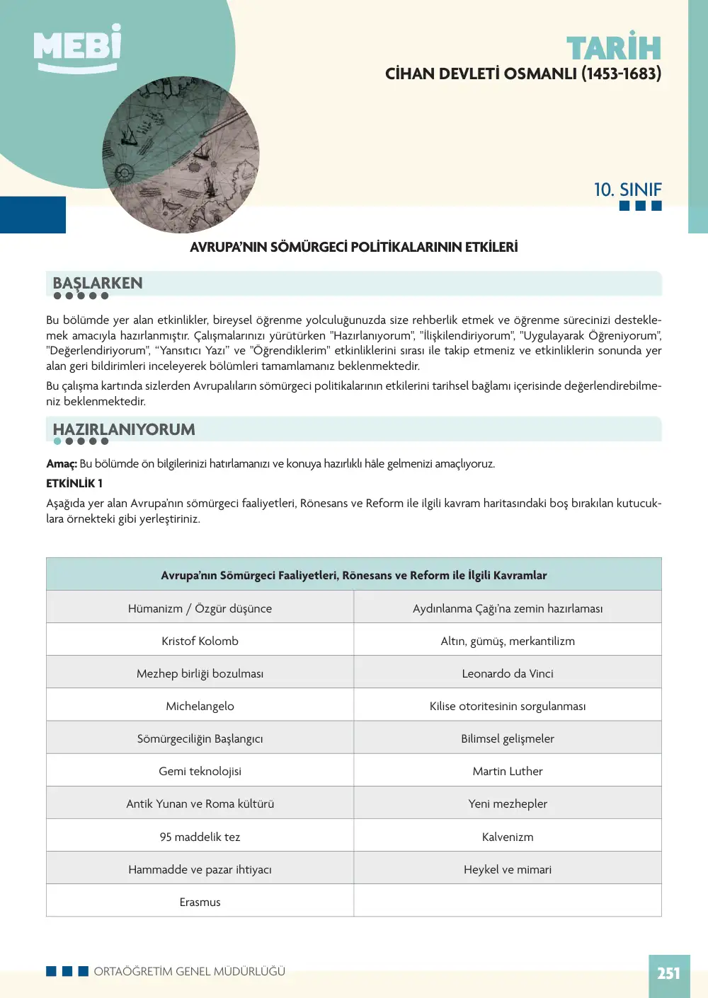 10. Sınıf Tarih Bireysel Öğrenme Etkinlikleri (2026-2027) sayfa 249