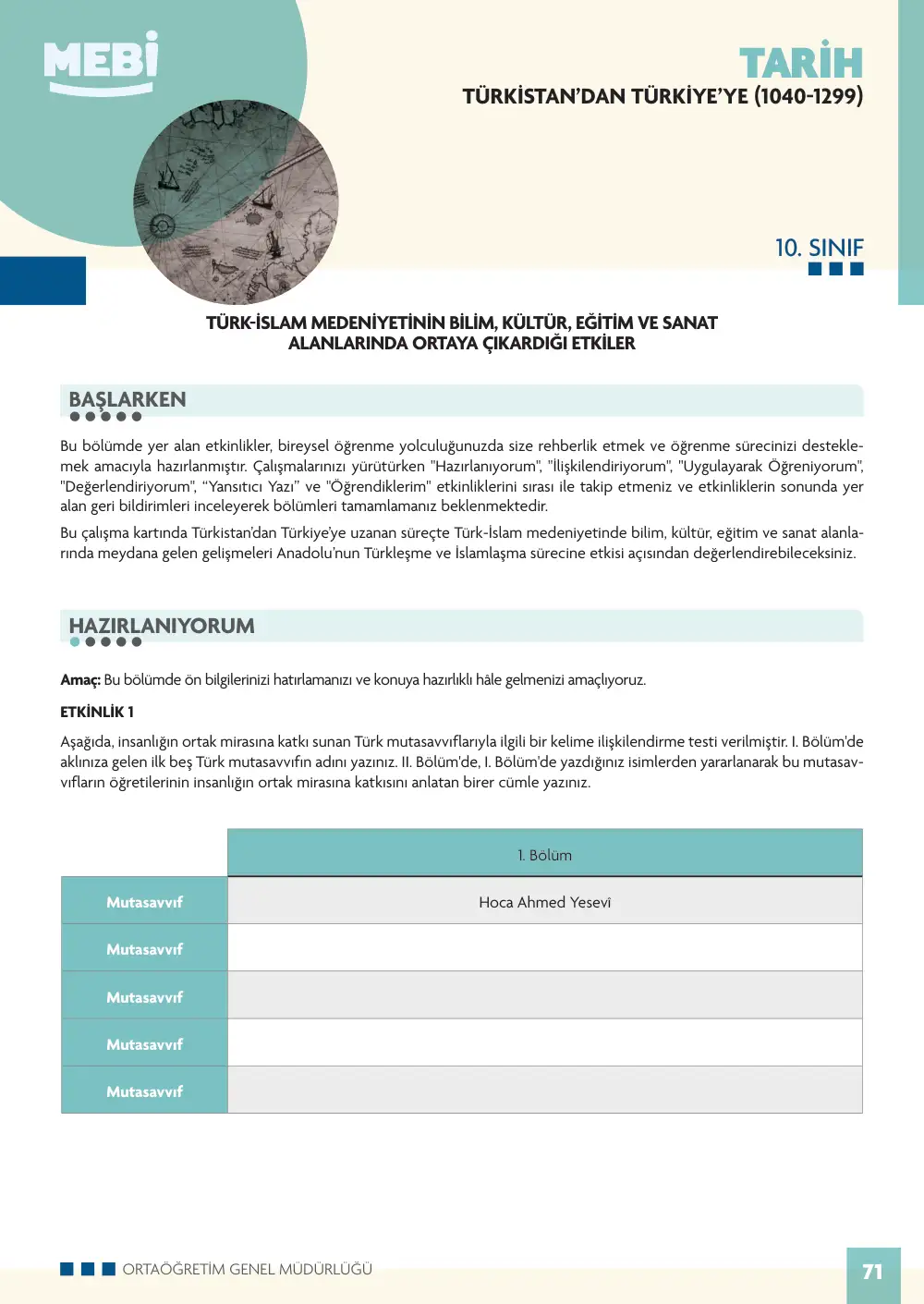 10. Sınıf Tarih Bireysel Öğrenme Etkinlikleri (2026-2027) sayfa 69