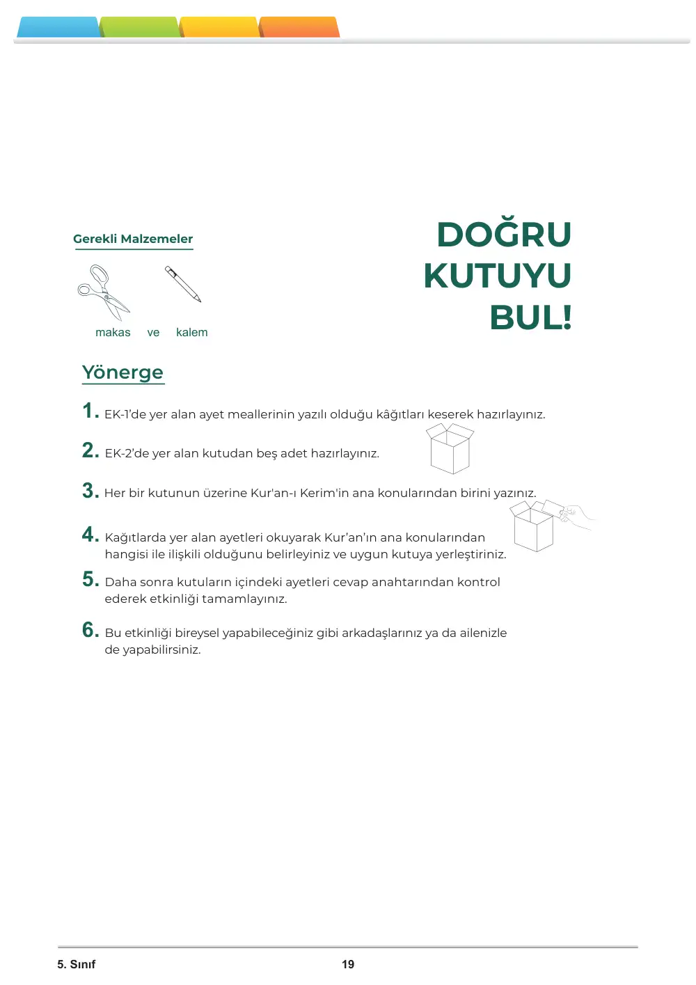 5. Sınıf Din Kültürü ve Ahlak Bilgisi Öğrenme Etkinlikleri Seti 1 (2025-2026) sayfa 20