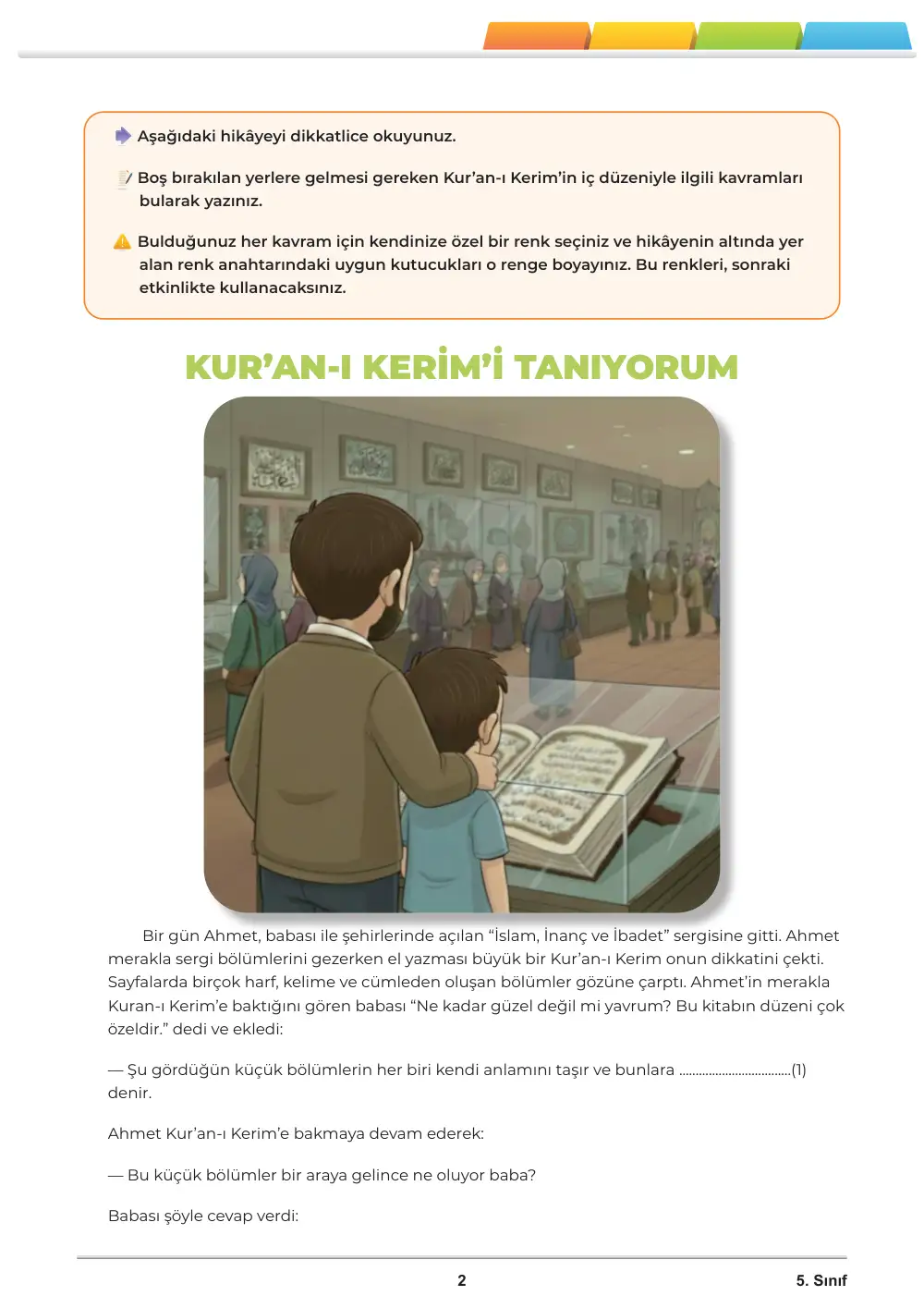 5. Sınıf Din Kültürü ve Ahlak Bilgisi Öğrenme Etkinlikleri Seti 1 (2025-2026) sayfa 3