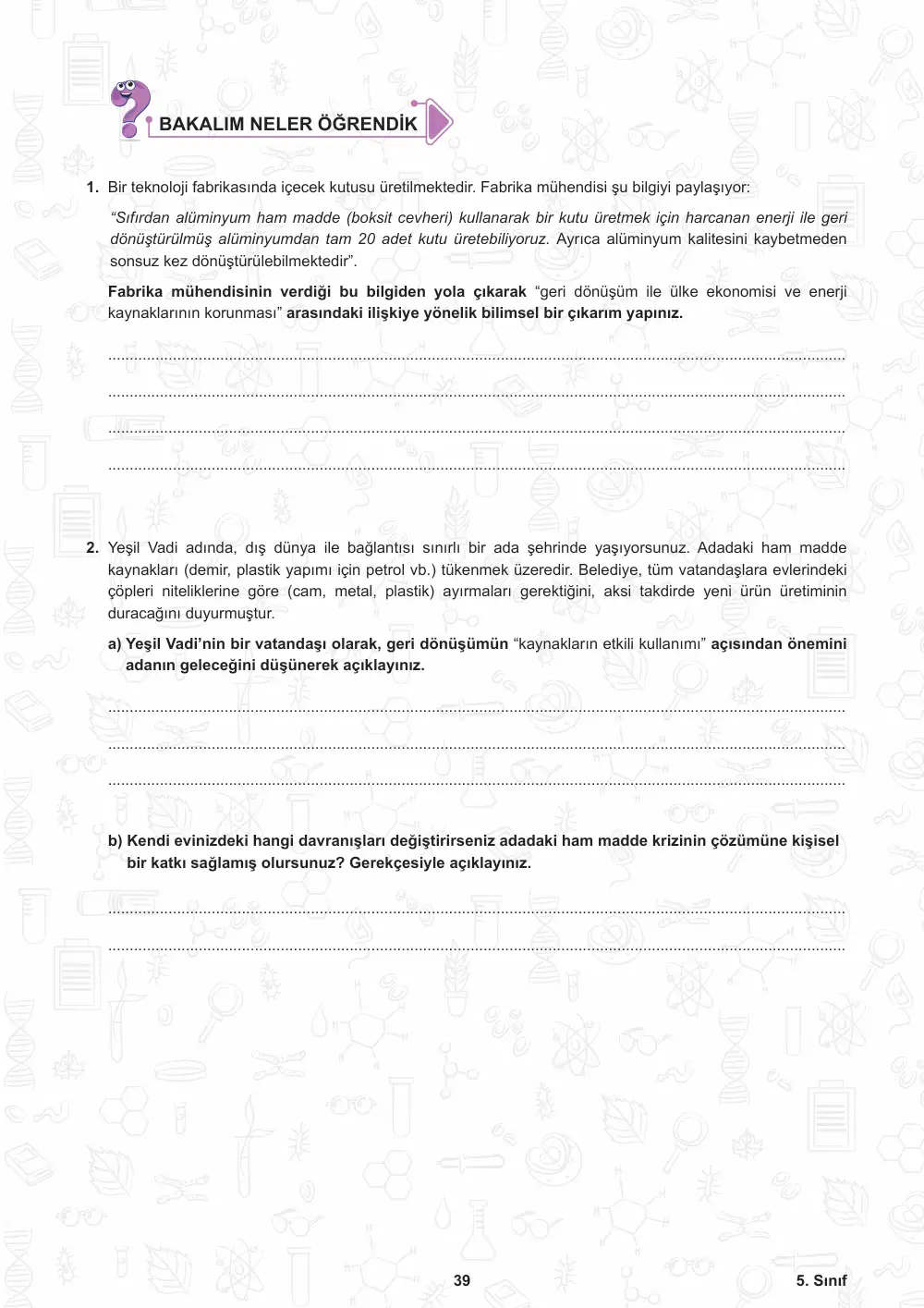 5. Sınıf Fen Bilimleri Öğrenme Etkinlikleri Seti 2 (2025-2026) sayfa 40