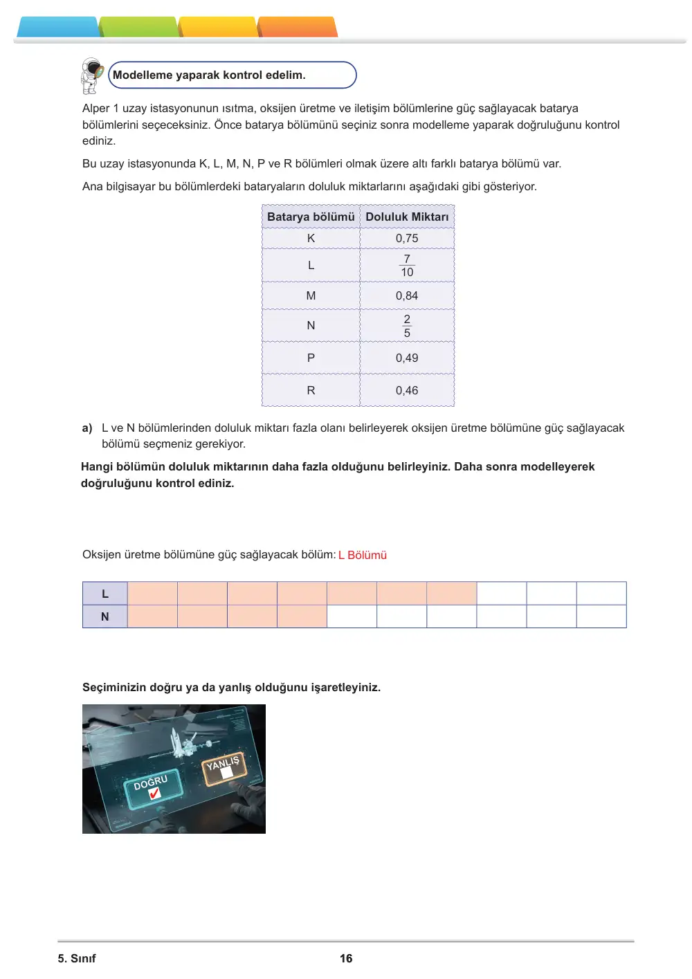 5. Sınıf Matematik Öğrenme Etkinlikleri Seti 1 (2025-2026) cevap anahtarı sayfa 18