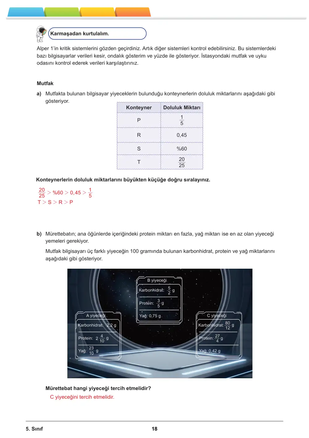 5. Sınıf Matematik Öğrenme Etkinlikleri Seti 1 (2025-2026) cevap anahtarı sayfa 20