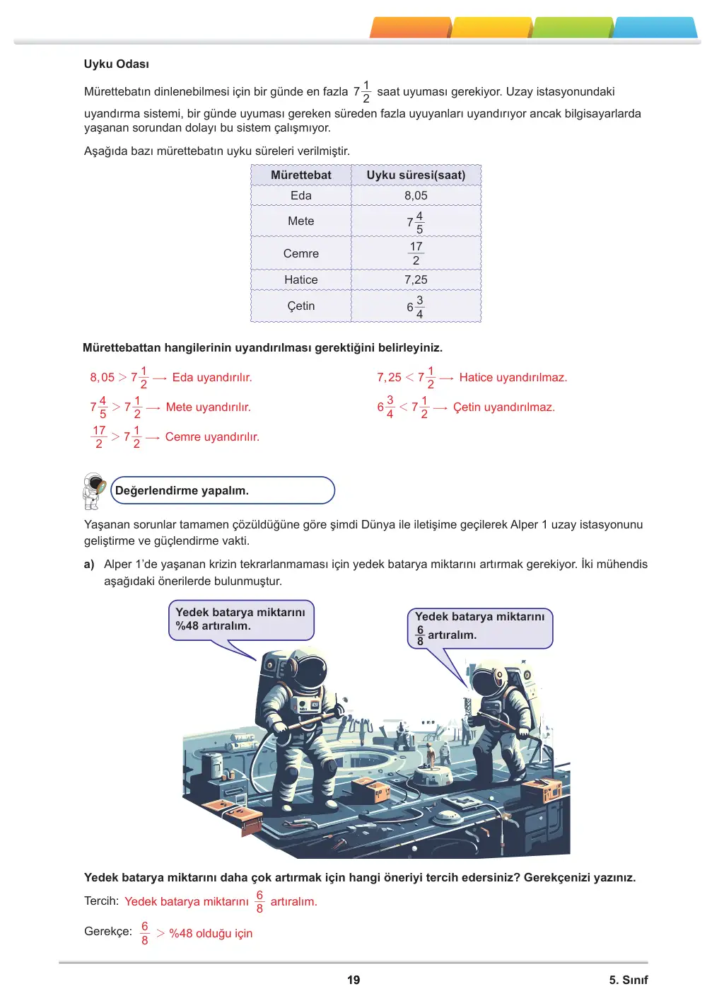 5. Sınıf Matematik Öğrenme Etkinlikleri Seti 1 (2025-2026) cevap anahtarı sayfa 21