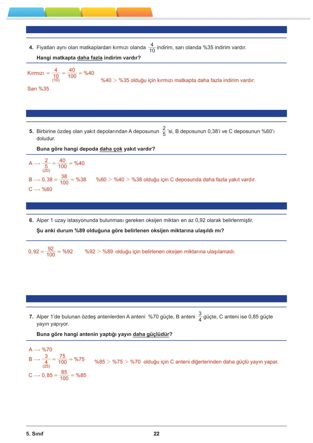 5. Sınıf Matematik Öğrenme Etkinlikleri Seti 1 (2025-2026) cevap anahtarı sayfa 24