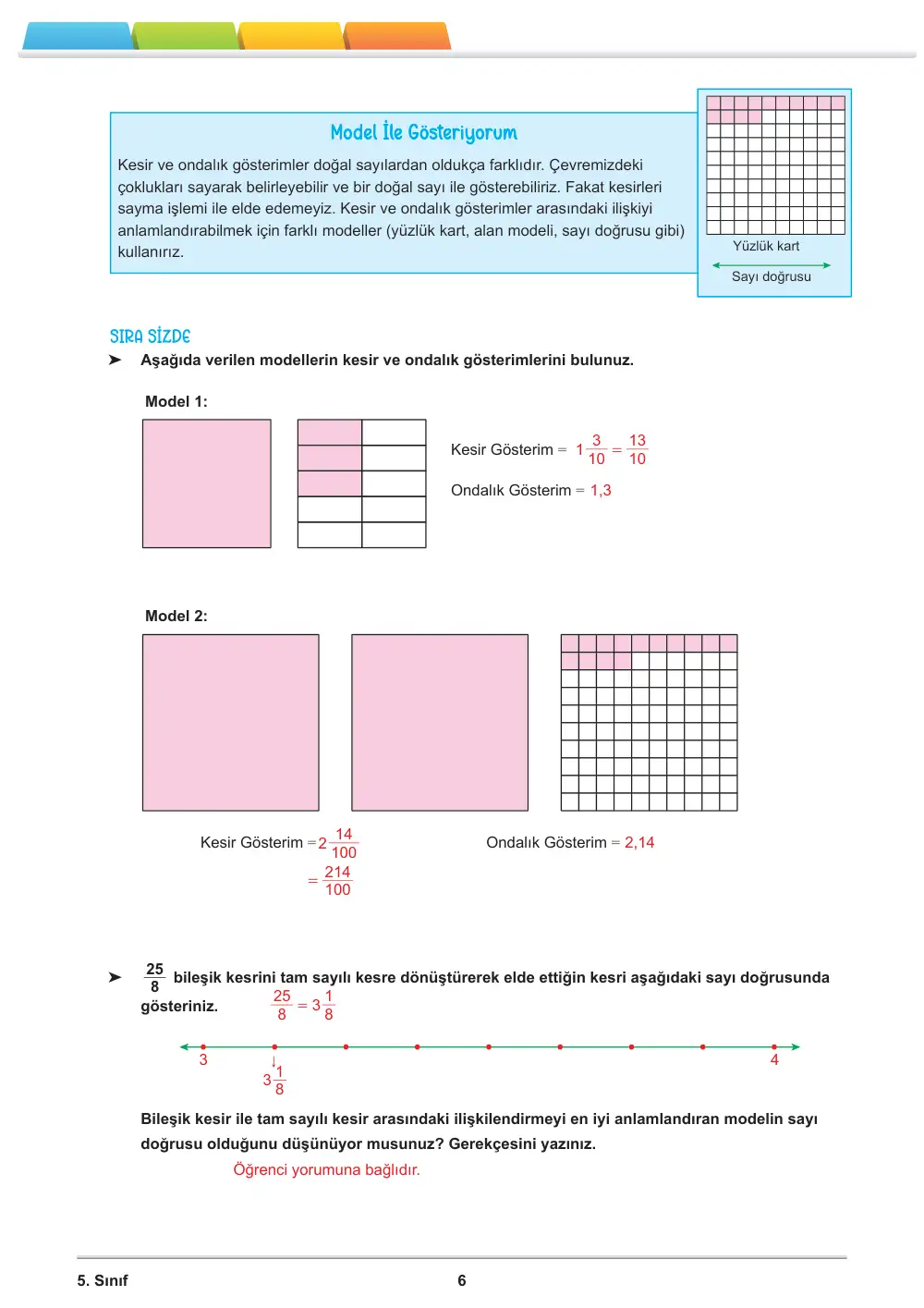5. Sınıf Matematik Öğrenme Etkinlikleri Seti 1 (2025-2026) cevap anahtarı sayfa 8