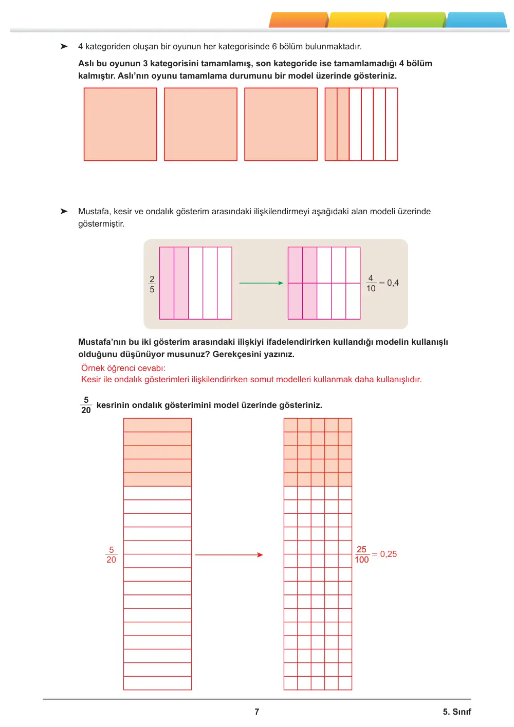 5. Sınıf Matematik Öğrenme Etkinlikleri Seti 1 (2025-2026) cevap anahtarı sayfa 9