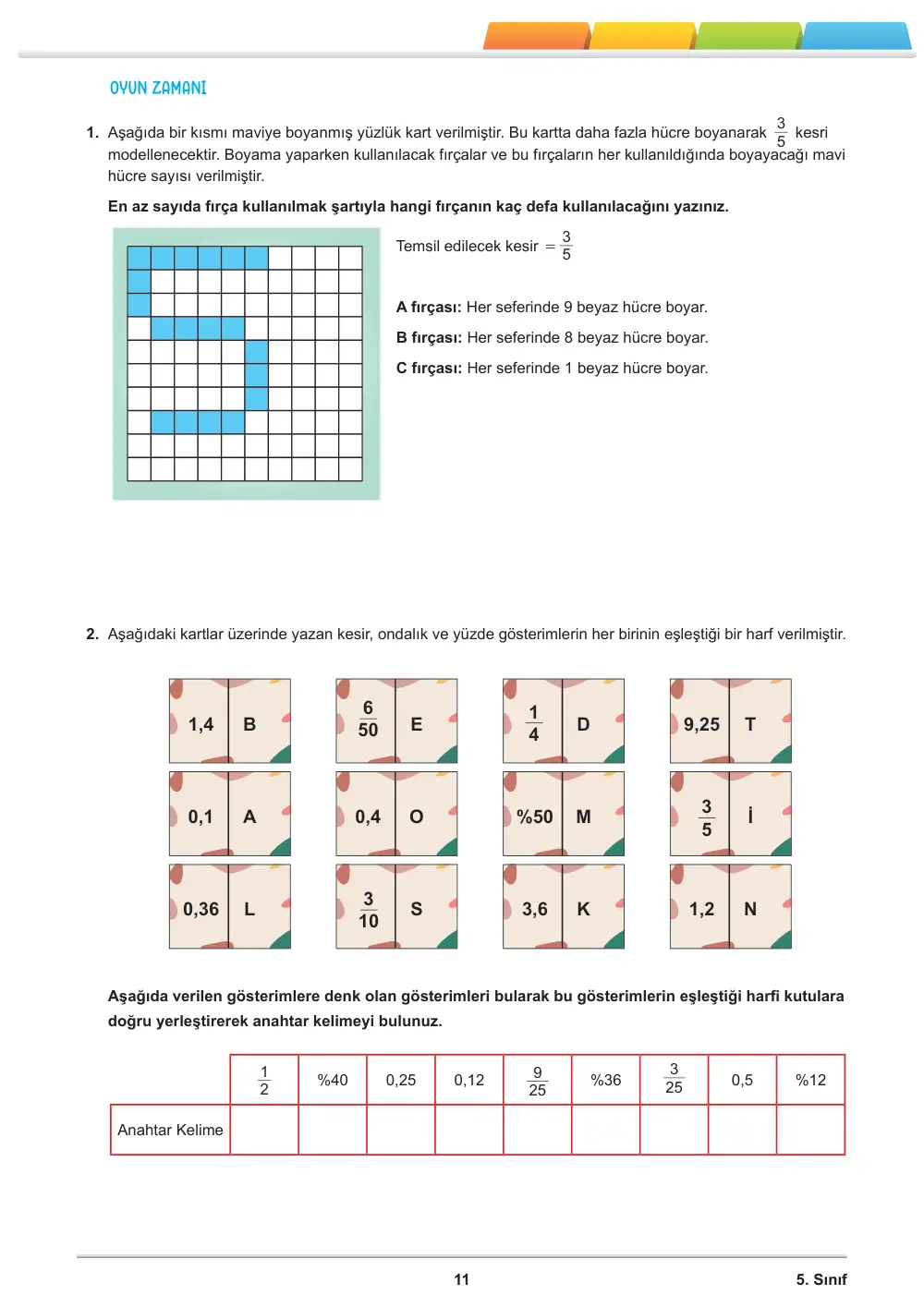 5. Sınıf Matematik Öğrenme Etkinlikleri Seti 1 (2025-2026) sayfa 13