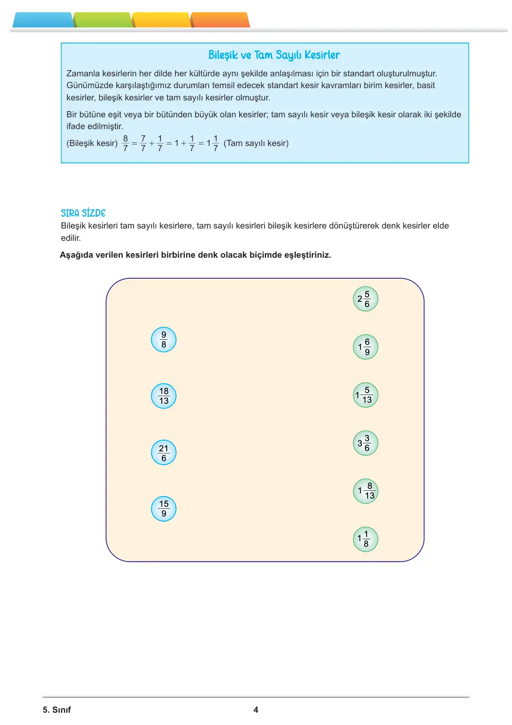 5. Sınıf Matematik Öğrenme Etkinlikleri Seti 1 (2025-2026) sayfa 6