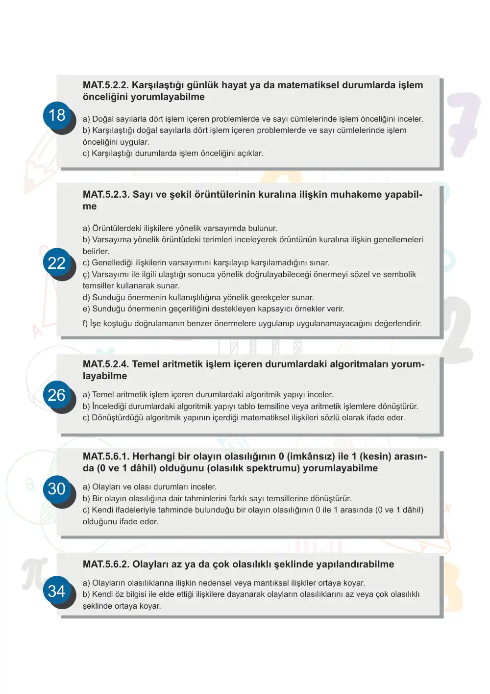 5. Sınıf Matematik Öğrenme Etkinlikleri Seti 2 (2025-2026) sayfa 4