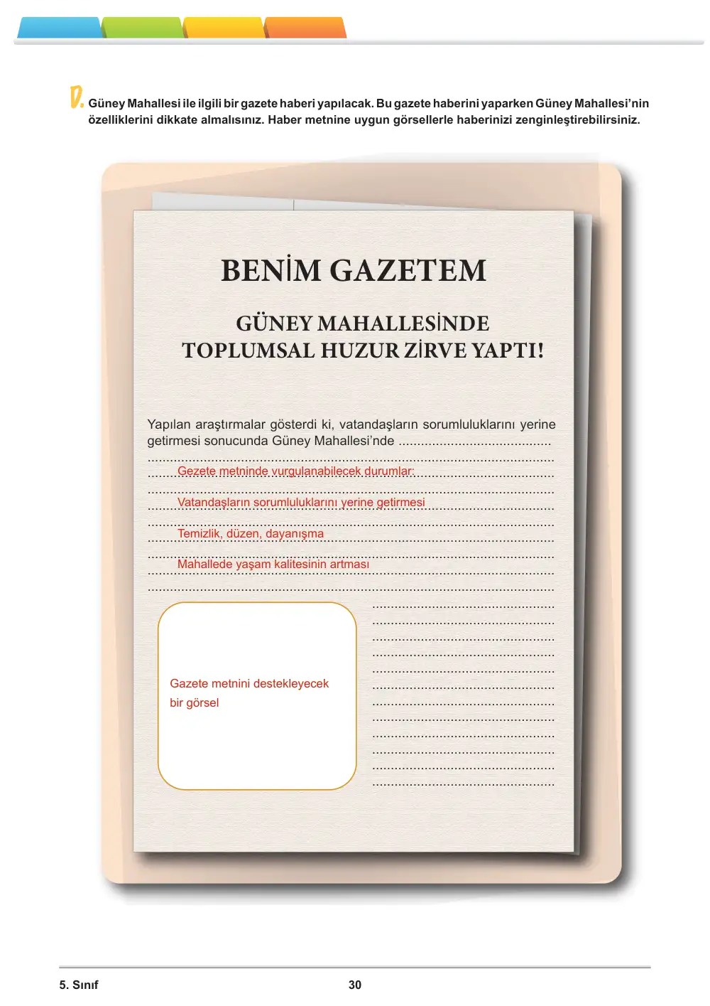 5. Sınıf Sosyal Bilgiler Öğrenme Etkinlikleri Seti 1 (2025-2026) cevap anahtarı sayfa 32