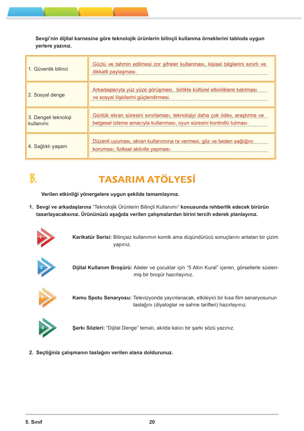 5. Sınıf Sosyal Bilgiler Öğrenme Etkinlikleri Seti 2 (2025-2026) cevap anahtarı sayfa 22