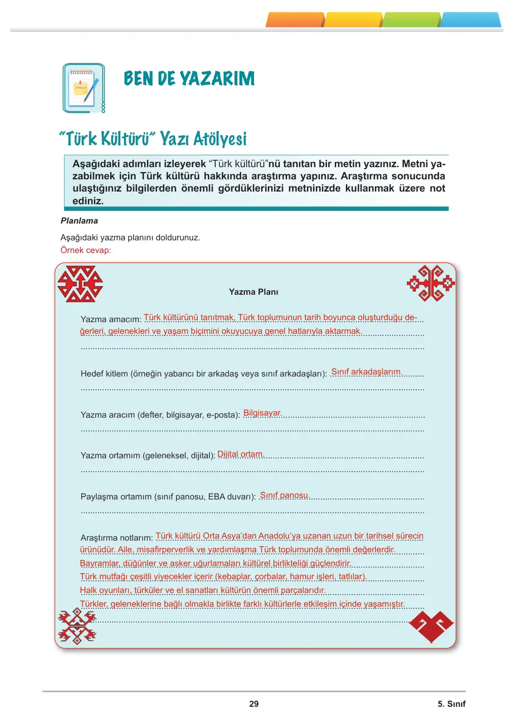 5. Sınıf Türkçe Öğrenme Etkinlikleri Seti 1 (2025-2026) cevap anahtarı sayfa 31