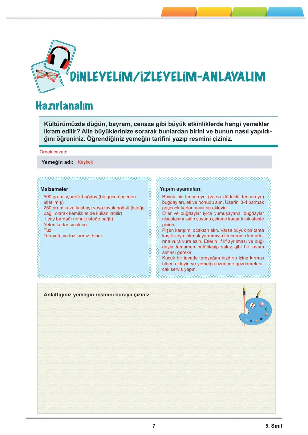 5. Sınıf Türkçe Öğrenme Etkinlikleri Seti 1 (2025-2026) cevap anahtarı sayfa 9