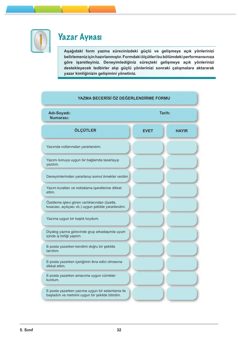 5. Sınıf Türkçe Öğrenme Etkinlikleri Seti 2 (2025-2026) cevap anahtarı sayfa 34