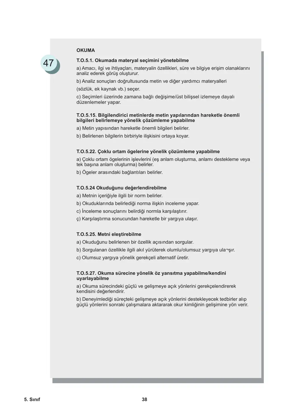 5. Sınıf Türkçe Öğrenme Etkinlikleri Seti 2 (2025-2026) cevap anahtarı sayfa 40