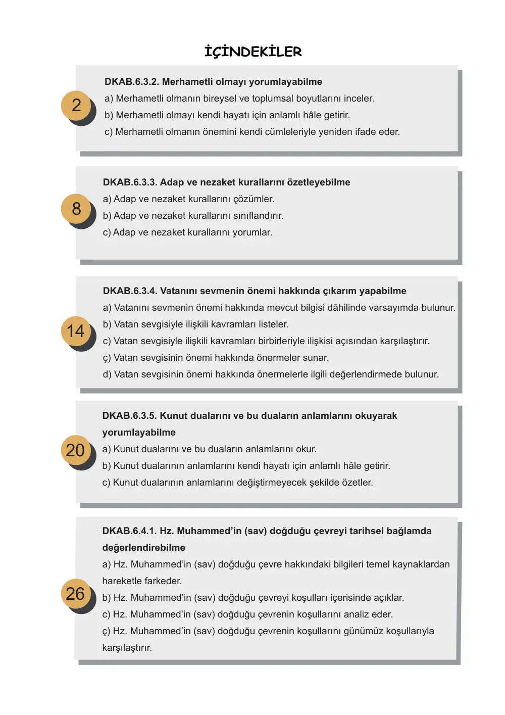 6. Sınıf Din Kültürü ve Ahlak Bilgisi Öğrenme Etkinlikleri Seti 1 (2025-2026) sayfa 2