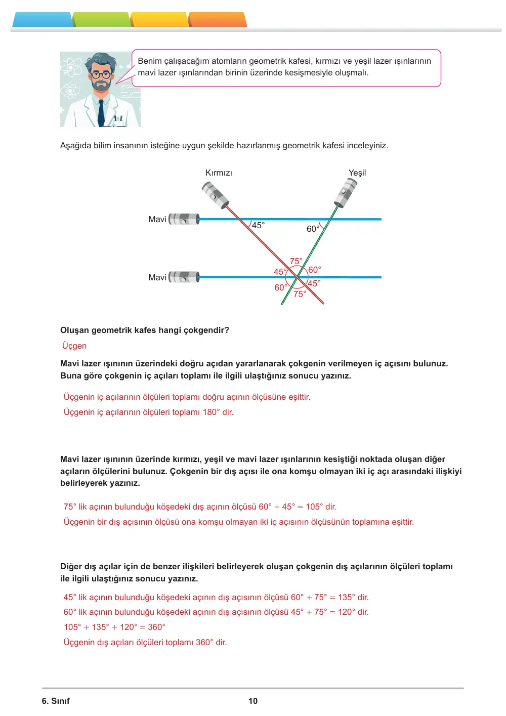 6. Sınıf Matematik Öğrenme Etkinlikleri Seti 1 (2025-2026) cevap anahtarı sayfa 12