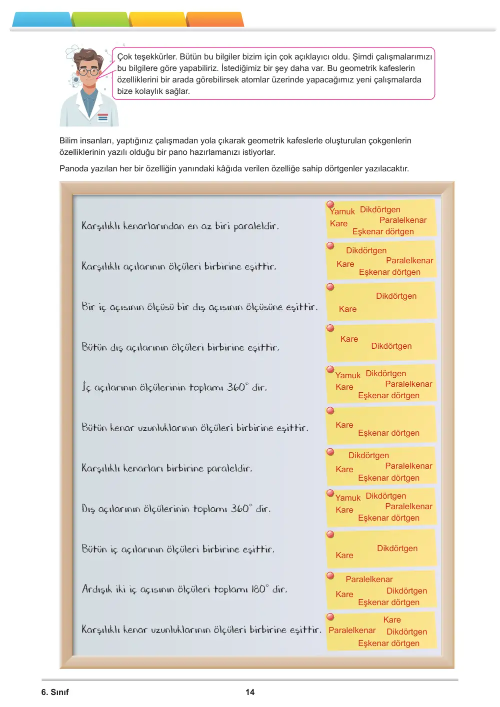 6. Sınıf Matematik Öğrenme Etkinlikleri Seti 1 (2025-2026) cevap anahtarı sayfa 16