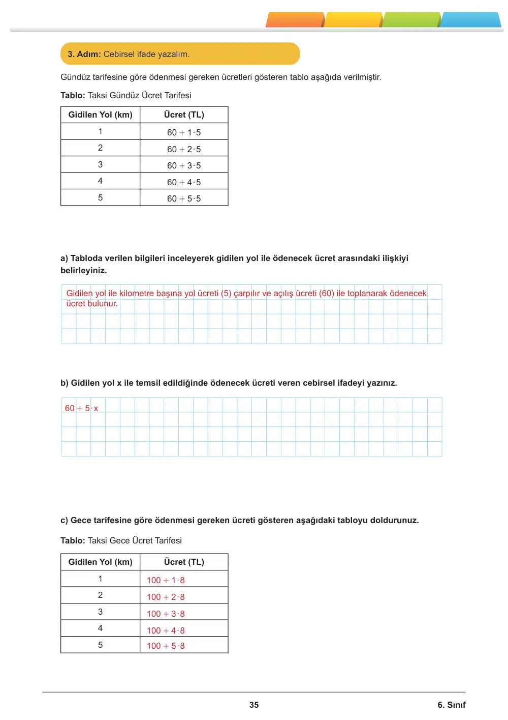 6. Sınıf Matematik Öğrenme Etkinlikleri Seti 1 (2025-2026) cevap anahtarı sayfa 37