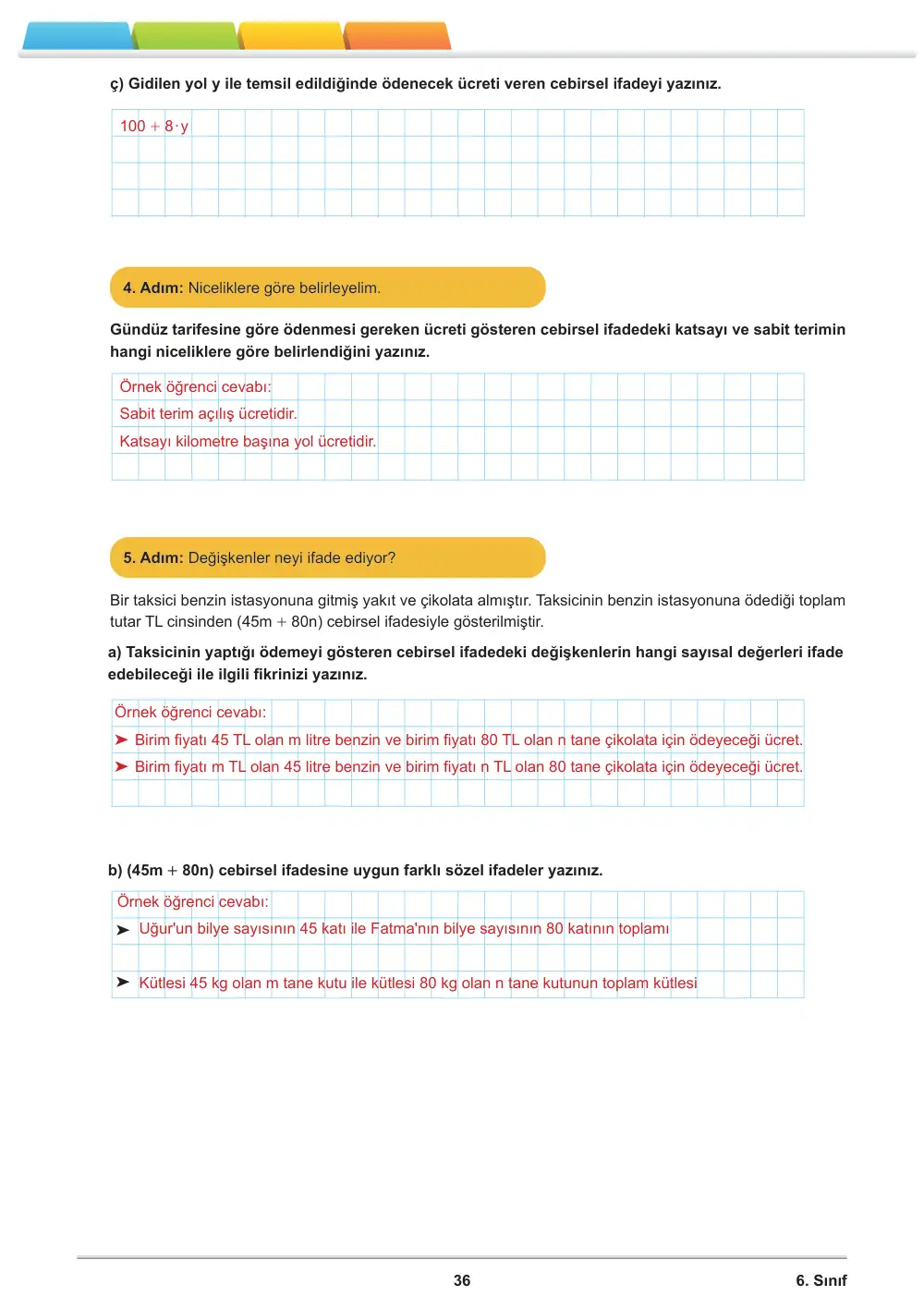 6. Sınıf Matematik Öğrenme Etkinlikleri Seti 1 (2025-2026) cevap anahtarı sayfa 38
