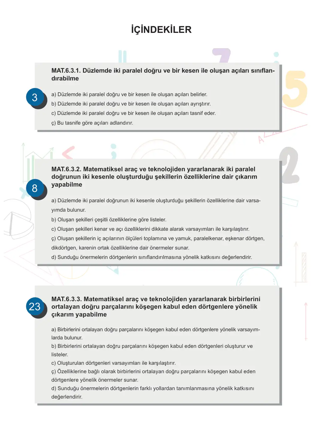 6. Sınıf Matematik Öğrenme Etkinlikleri Seti 1 (2025-2026) sayfa 3