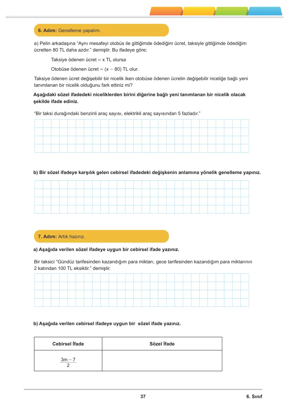 6. Sınıf Matematik Öğrenme Etkinlikleri Seti 1 (2025-2026) sayfa 39