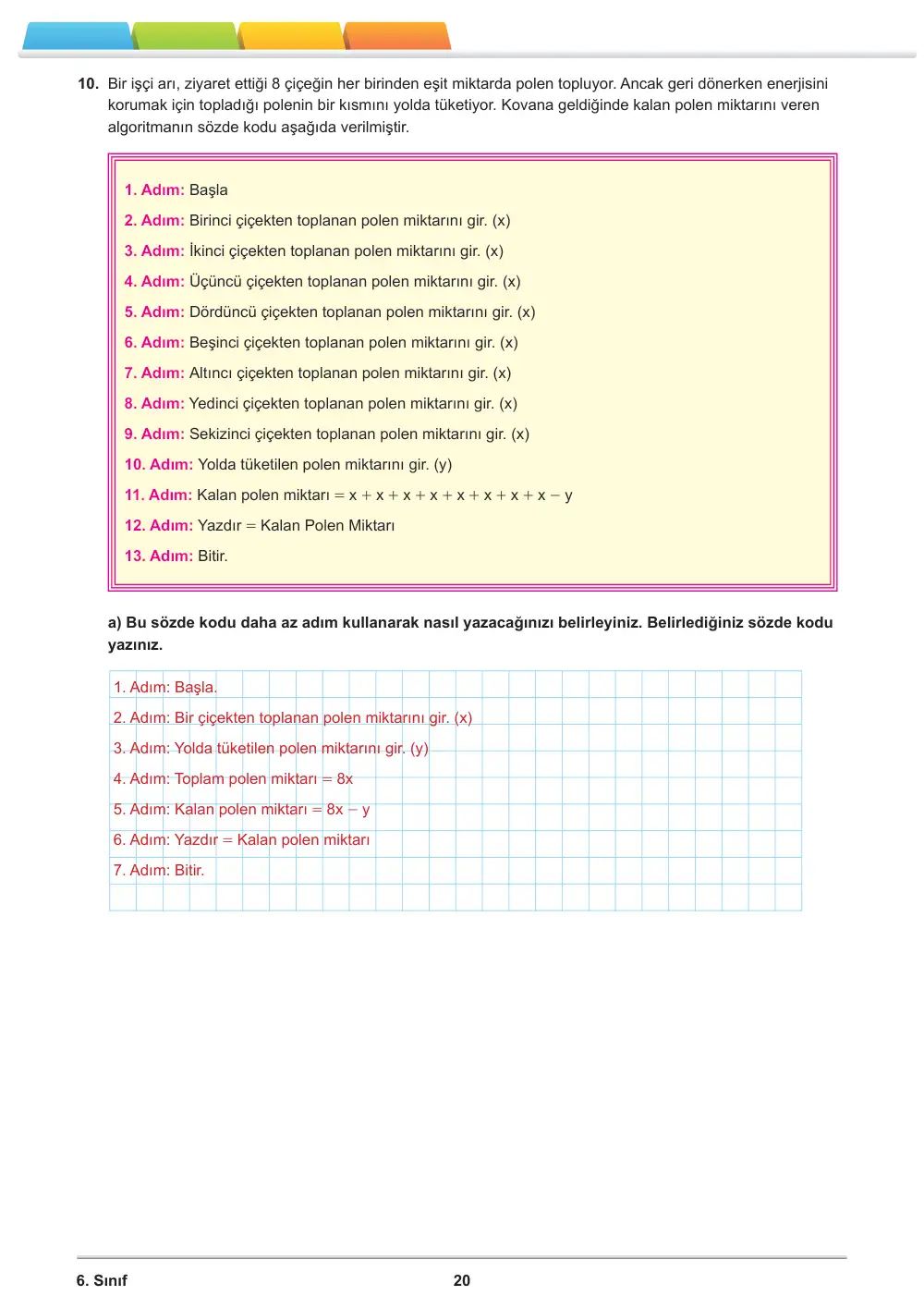 6. Sınıf Matematik Öğrenme Etkinlikleri Seti 2 (2025-2026) cevap anahtarı sayfa 22