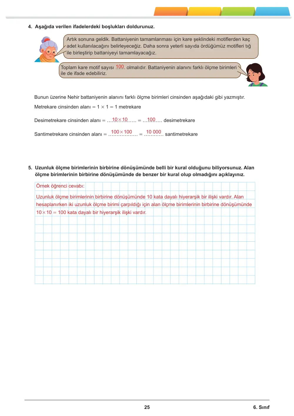 6. Sınıf Matematik Öğrenme Etkinlikleri Seti 2 (2025-2026) cevap anahtarı sayfa 27