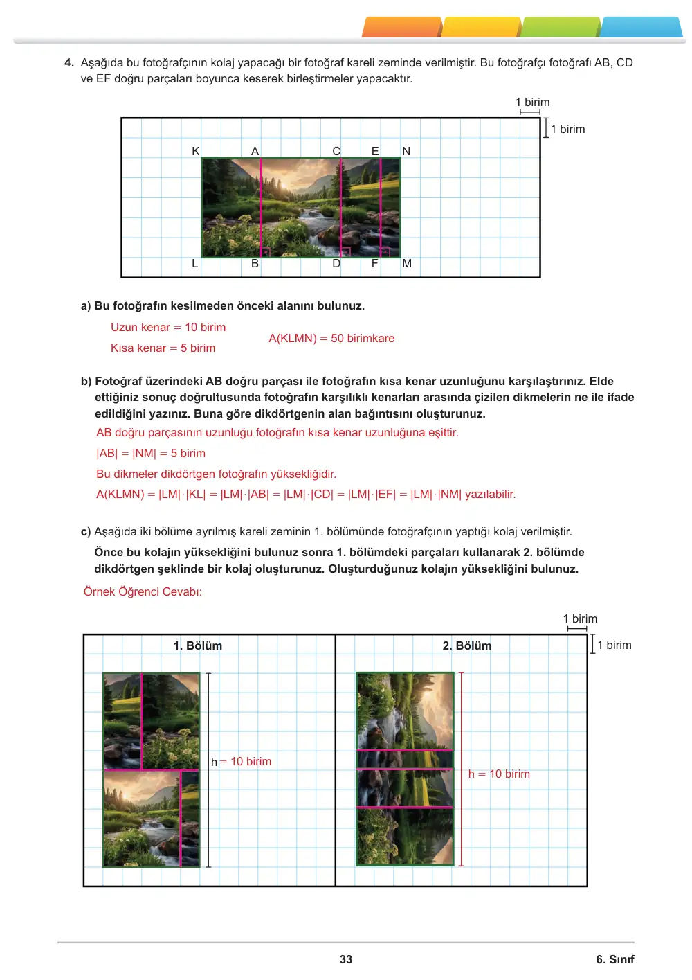 6. Sınıf Matematik Öğrenme Etkinlikleri Seti 2 (2025-2026) cevap anahtarı sayfa 35