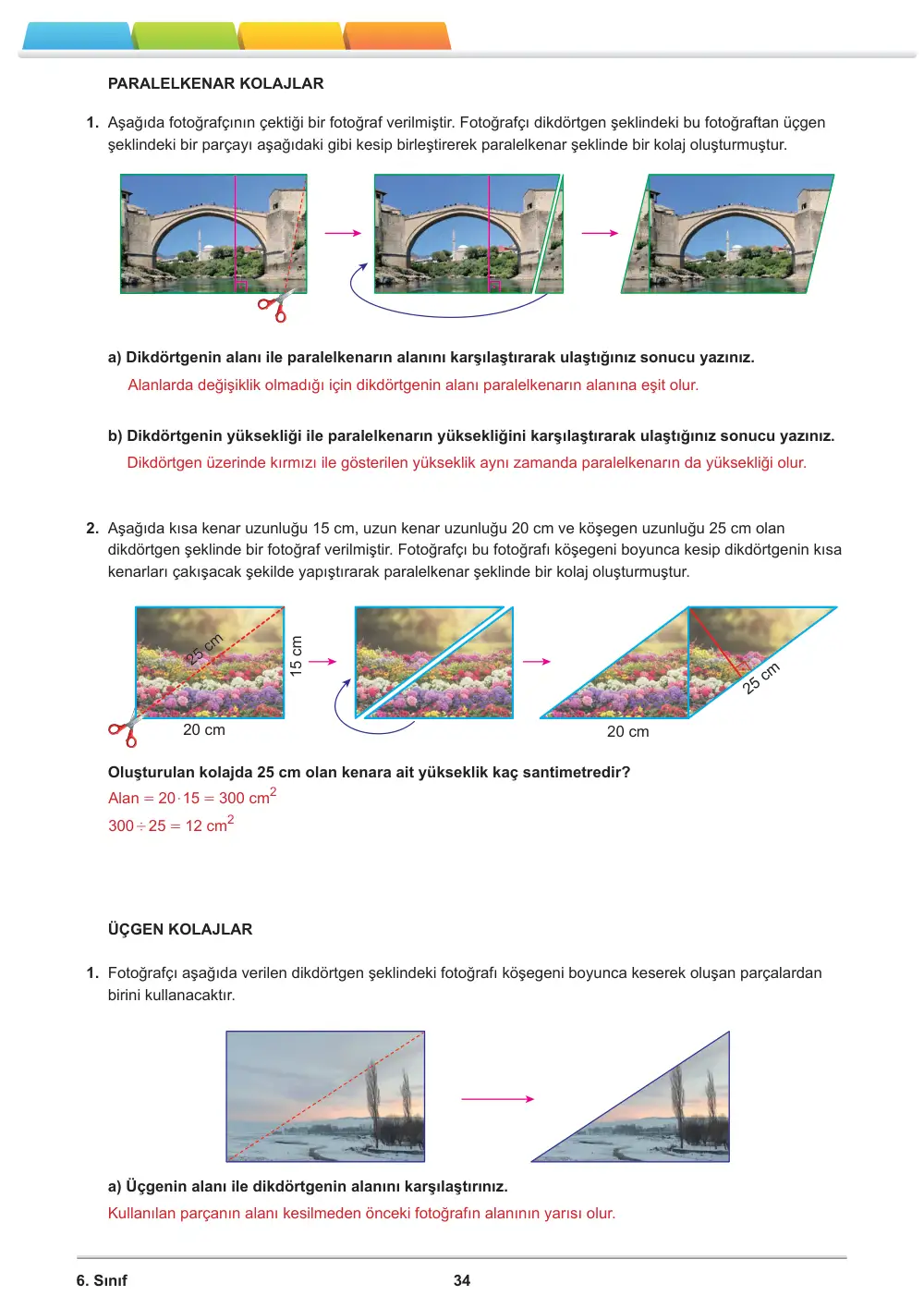 6. Sınıf Matematik Öğrenme Etkinlikleri Seti 2 (2025-2026) cevap anahtarı sayfa 36