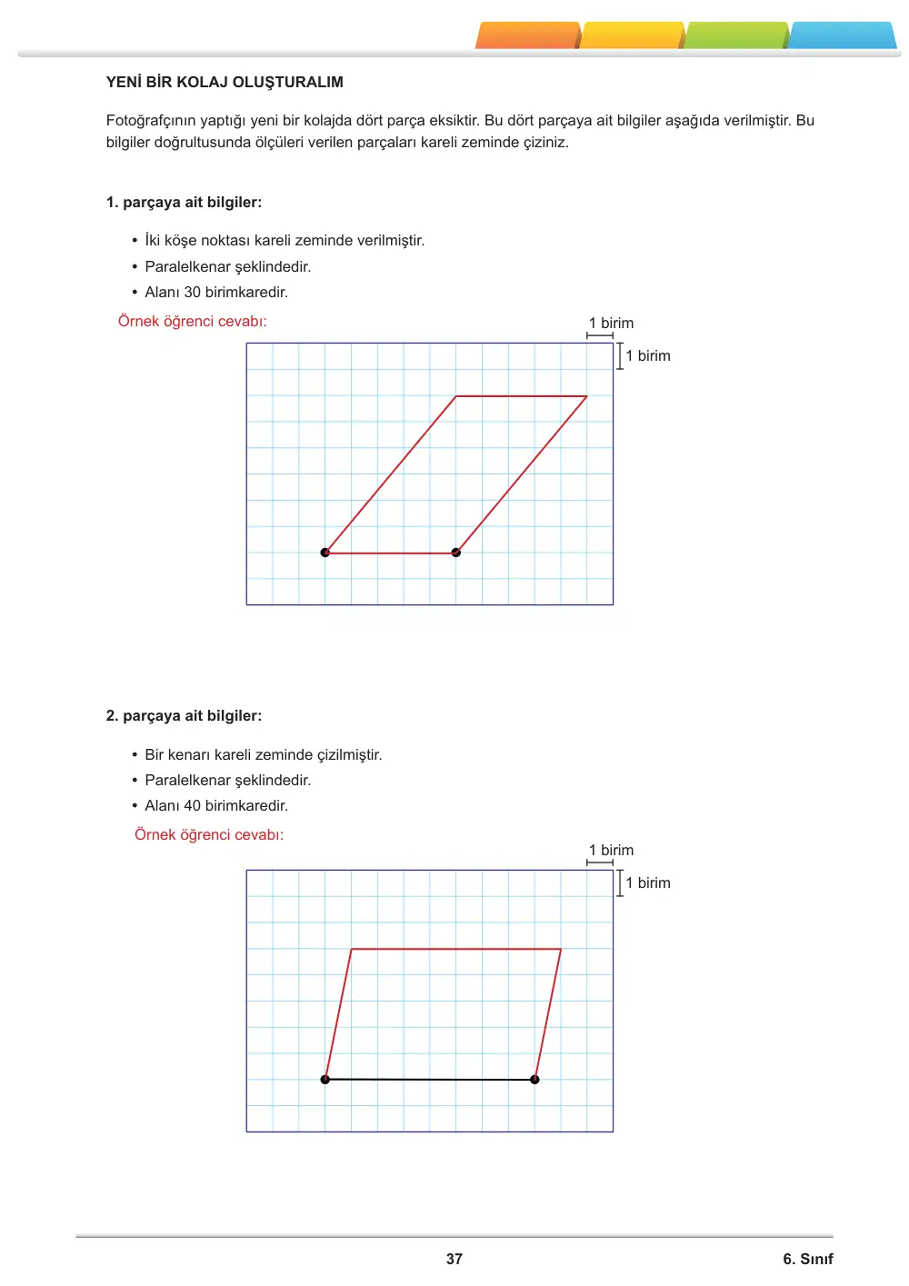 6. Sınıf Matematik Öğrenme Etkinlikleri Seti 2 (2025-2026) cevap anahtarı sayfa 39