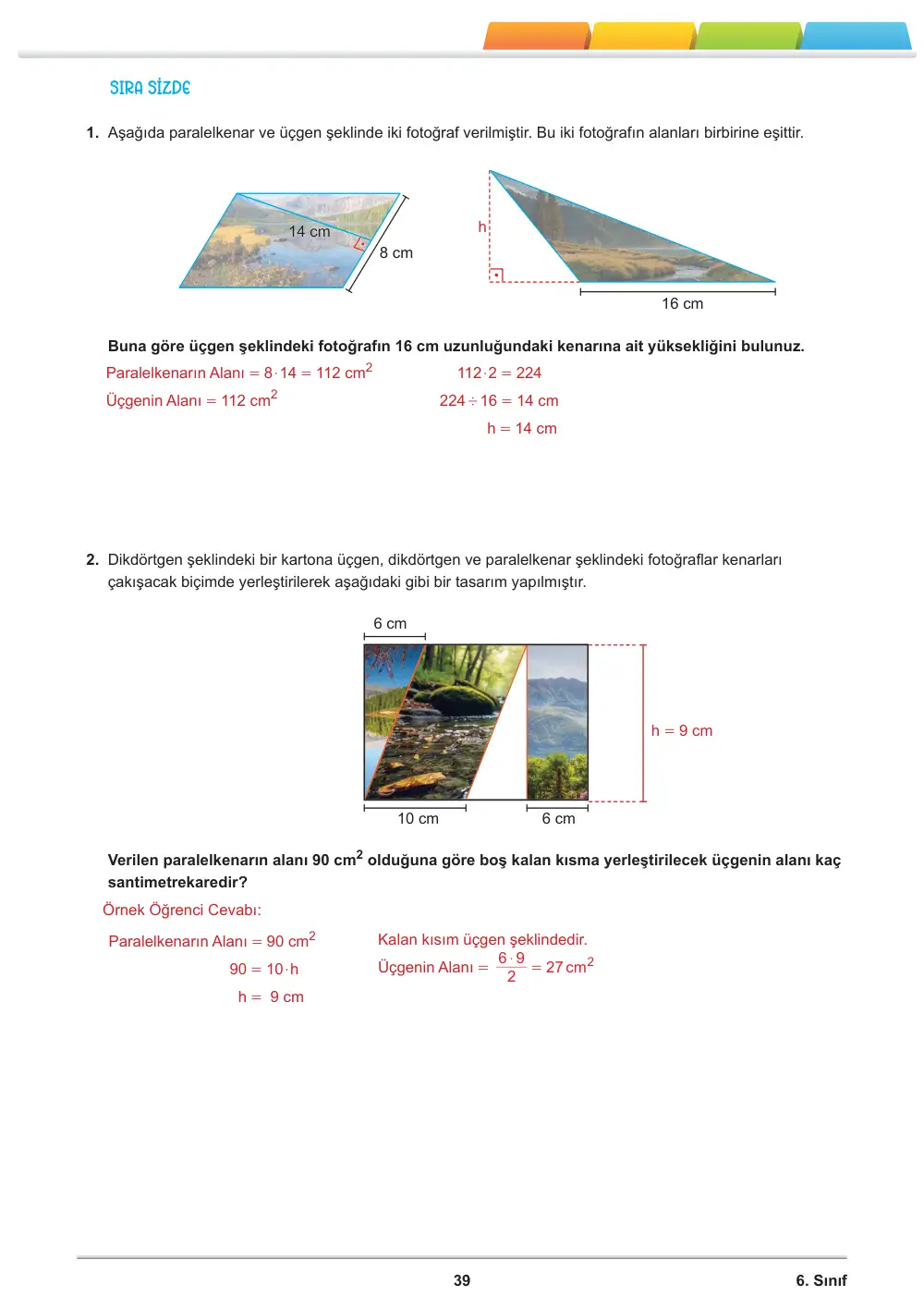 6. Sınıf Matematik Öğrenme Etkinlikleri Seti 2 (2025-2026) cevap anahtarı sayfa 41